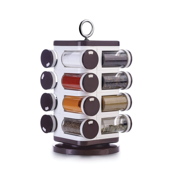 Ganesh Revolving Spice Rack 16 Plastic Dispensers (100ml Each)