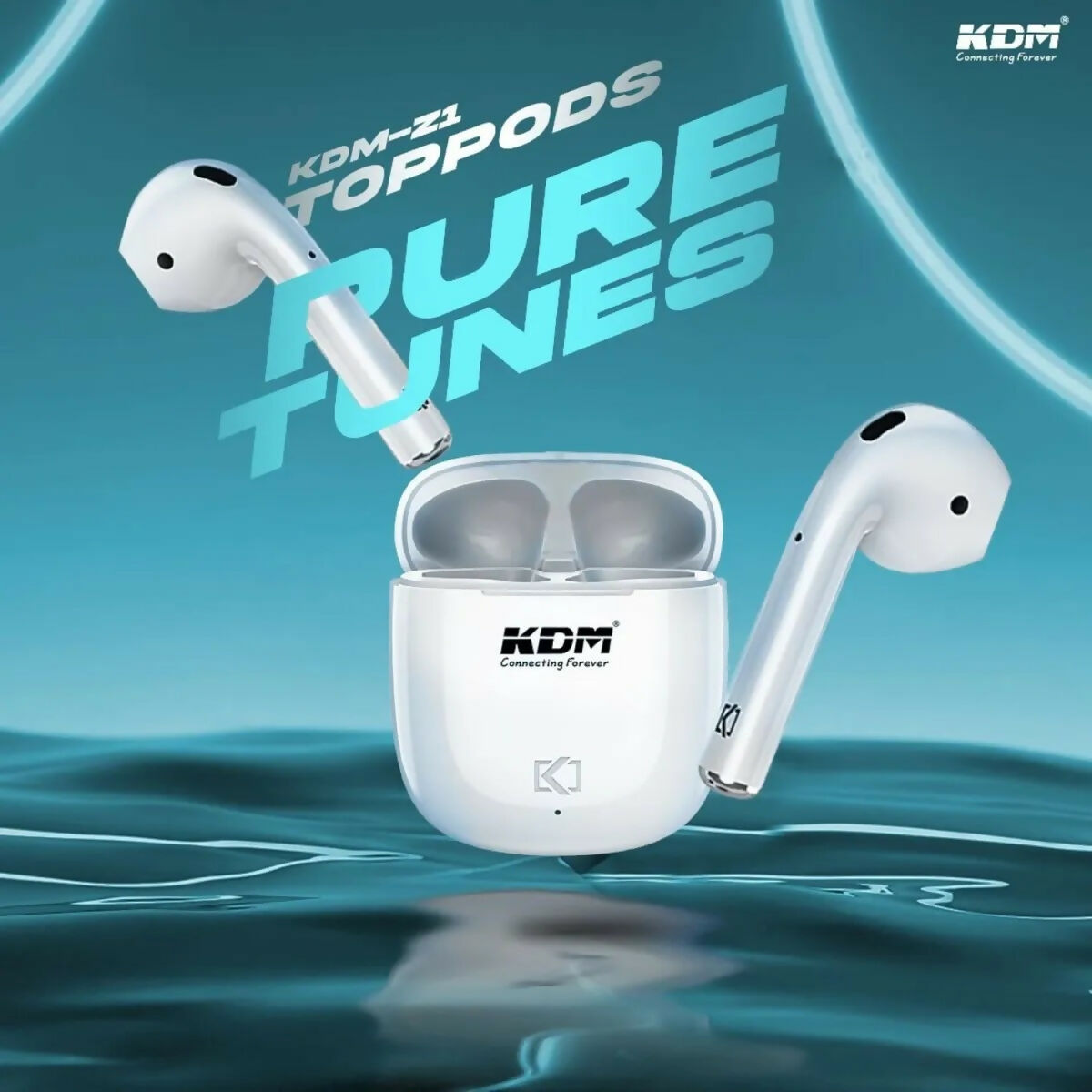 KDM Z1 Top Pods TWS Wireless Earbuds with Bluetooth 5.4, Up to 30H Battery Dreams Gadgets