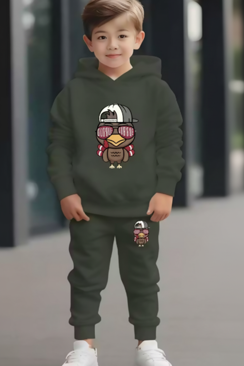 Boys Printed Hoodie & Joggers Combo Luck Fashion