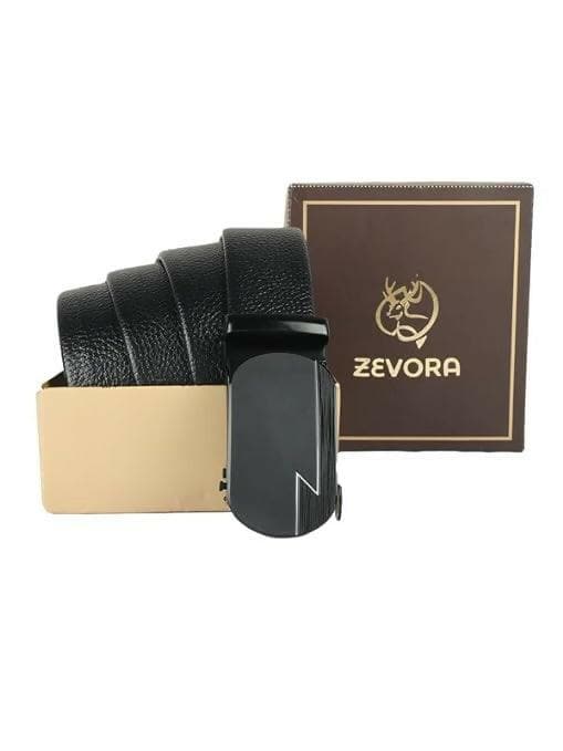 ZEVORA Casual Leather Auto Lock Buckle Belt - HalfPe