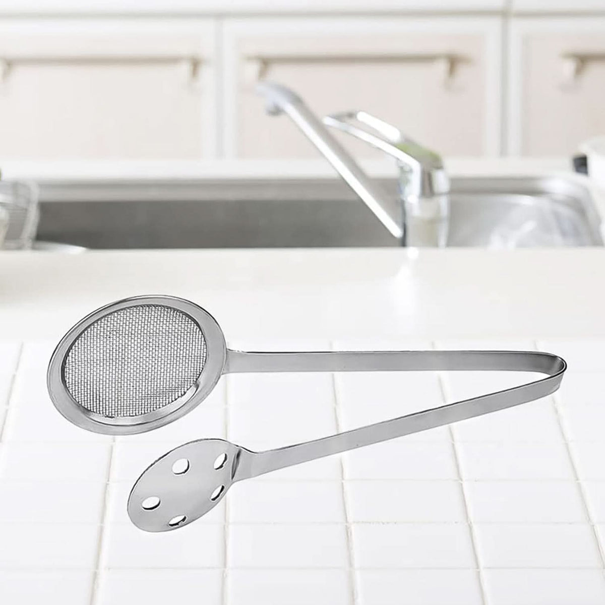 Apex Stainless Steel Skimmer Serving Tong – Durable Kitchen Tool for Safe Food Handling HP DD