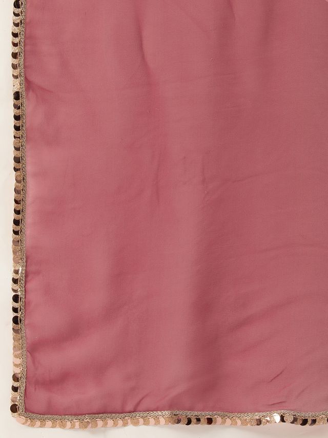 Bollywood Vogue Ready To Wear Mauve Embroidered Square Neck Gharara Suit