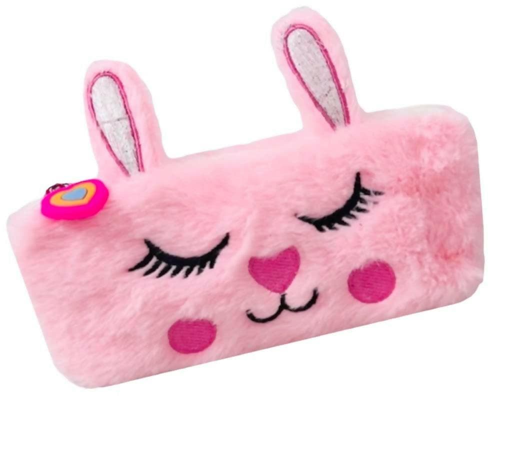 Unicorn Fur Pink Cute Feather Pouch - HalfPe