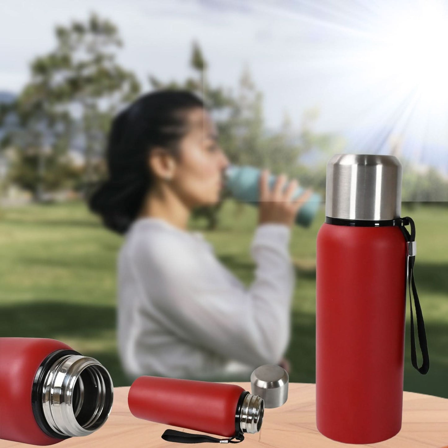 Stainless Steel Thermos Bottle – Leak & Rust Proof (600-1000ml)