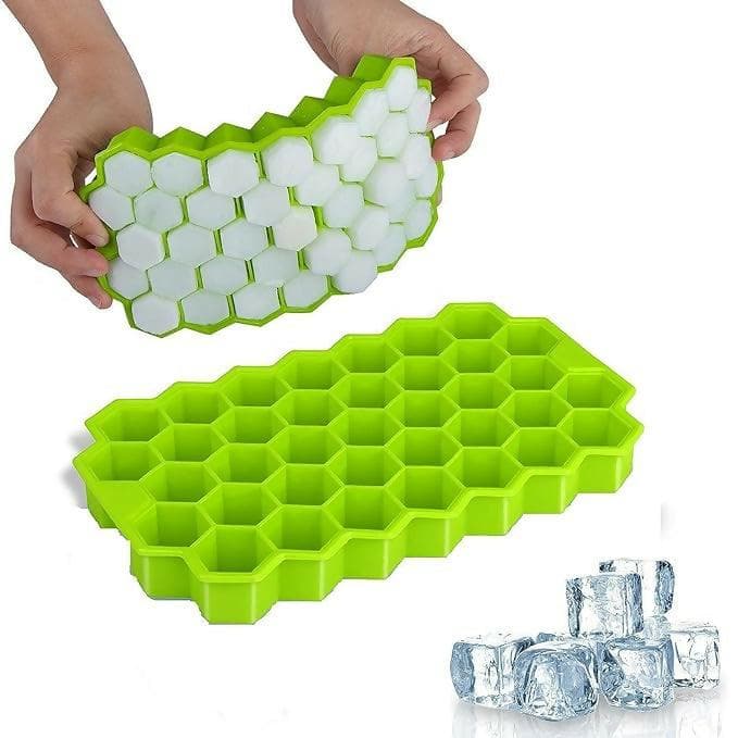 Ice Cube Tray Silicone for Freezer Honeycomb designed (37 cubes) - HalfPe