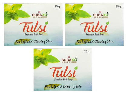 SUBAXO Tulsi Bath Soap Duo Glowing Skin (3x75g,Pack Of 3) - HalfPe