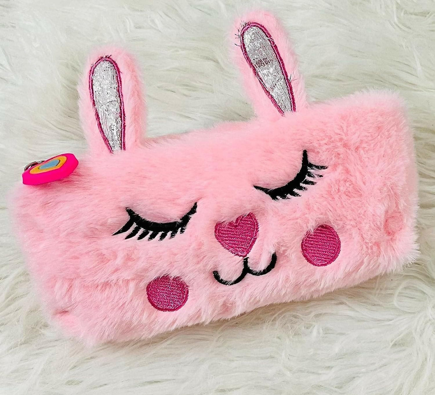 Unicorn Fur Pink Cute Feather Pouch - HalfPe