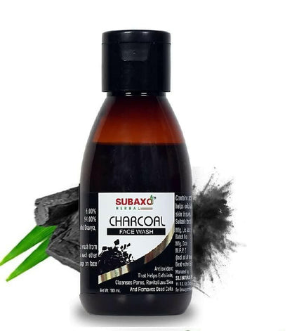 Subaxo Herbal Charcoal Face Wash, Clean Pores & Remove Dead Cells (100ml, Pack of 2) - HalfPe