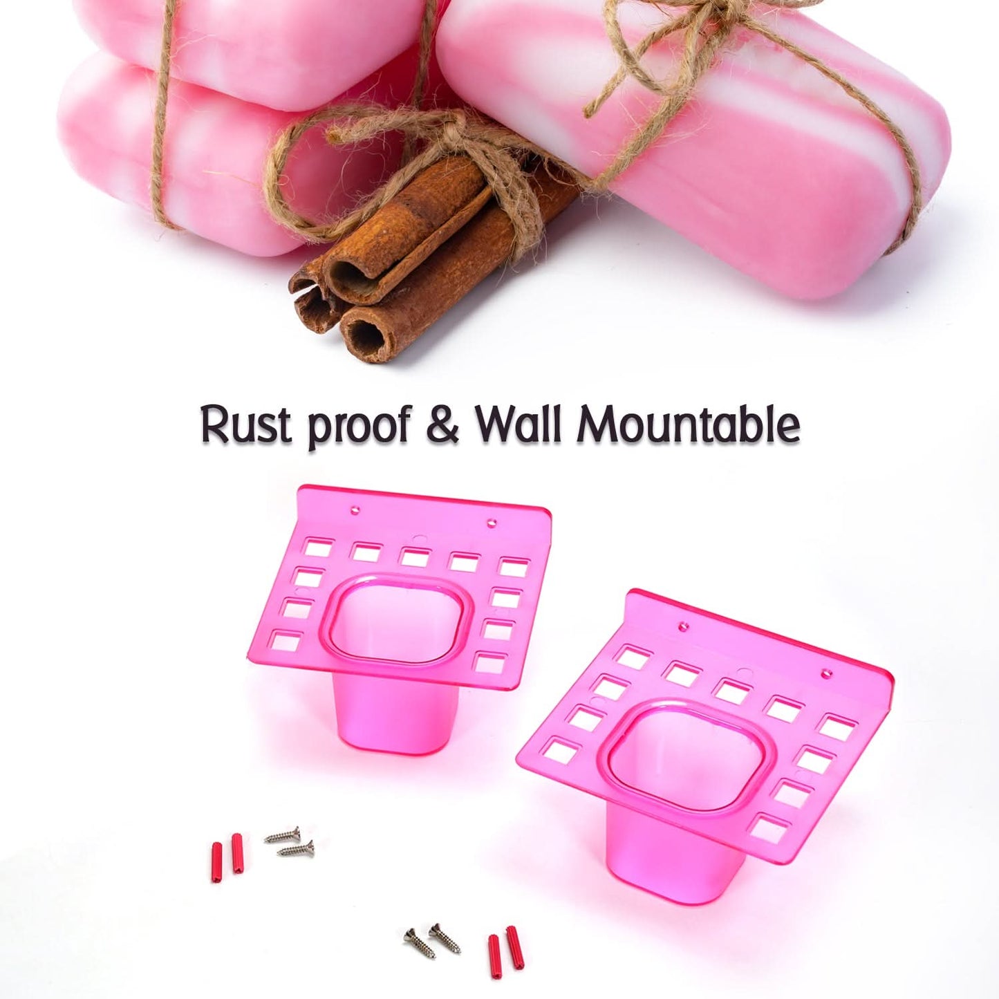 2-in-1 Toothbrush Holder & Tumbler Dish Set  (2 Pcs)