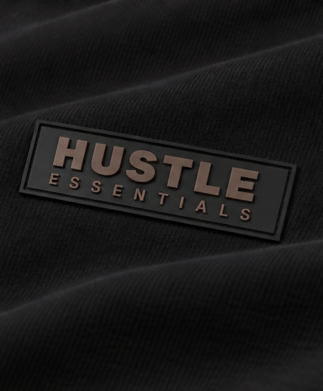 HUSTLE Essentials Men's Crew Neck Oversized T-Shirt – Black(Oversized fit)