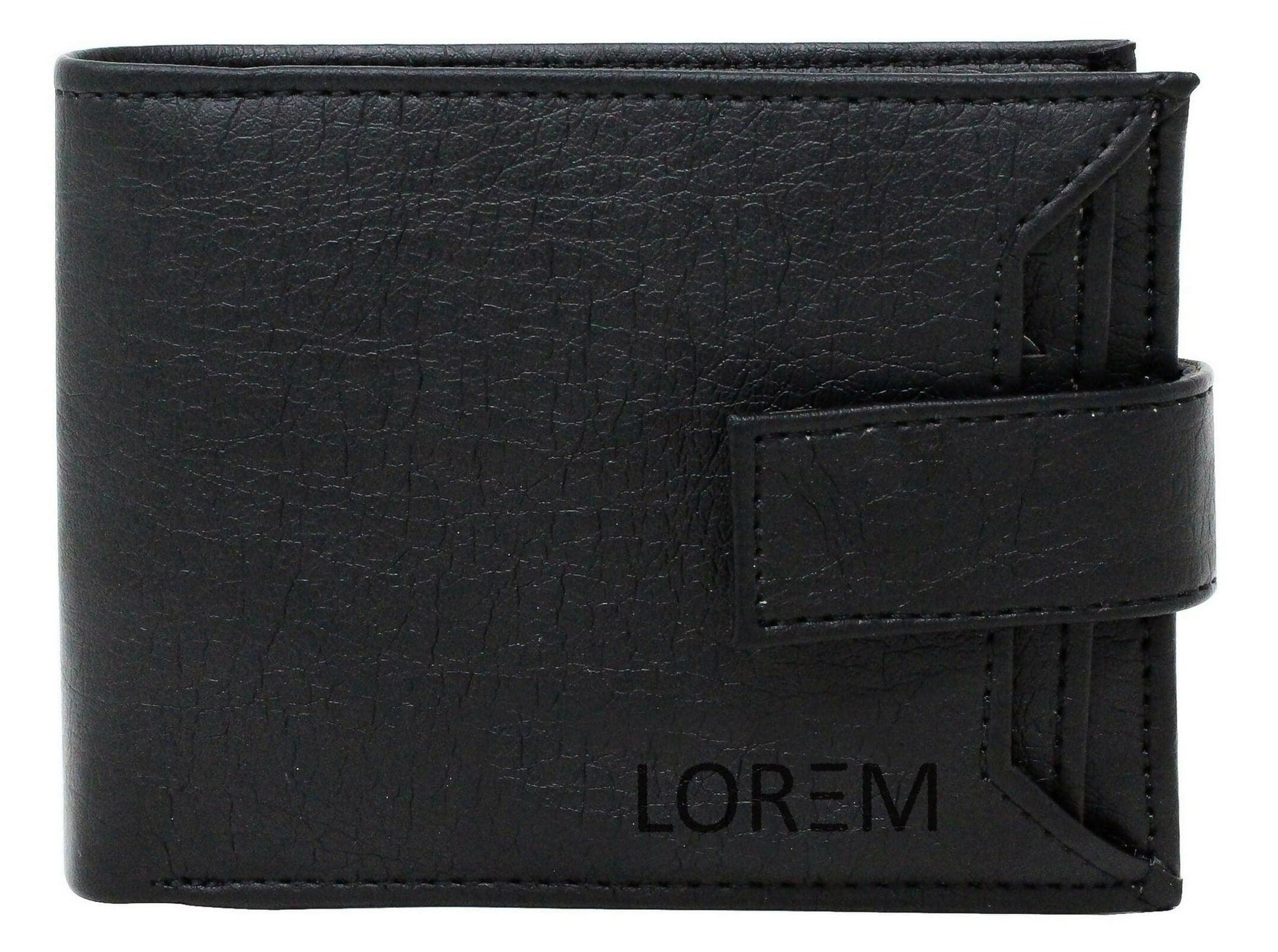 Lorem Black Removable Card Slot Bi-Fold Faux Leather 7 ATM Slots Wallet For Men - HalfPe