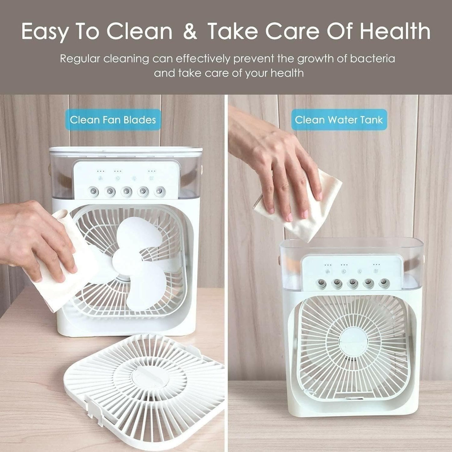 Portable AC Mini Cooler Fan for Room & Home Rechargeable Mini-Humidifier & Purifier Heavy Flat Sleeves - HalfPe