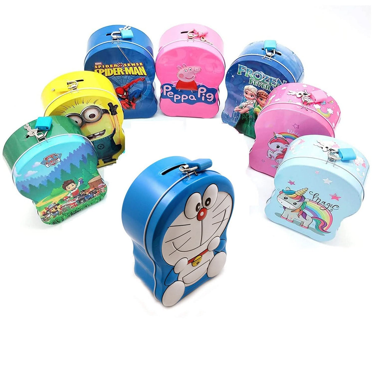 Cartoon Character Metal Piggy Bank Coin Box Money Box HP DD