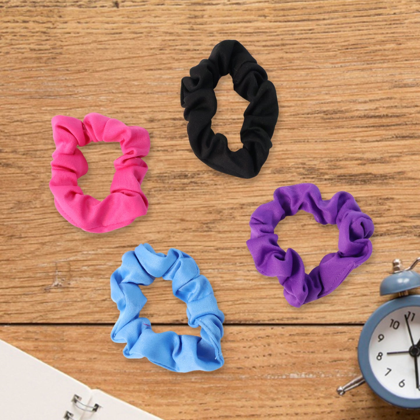 Soft Elastic Hair Scrunchies - (Pack of 4)