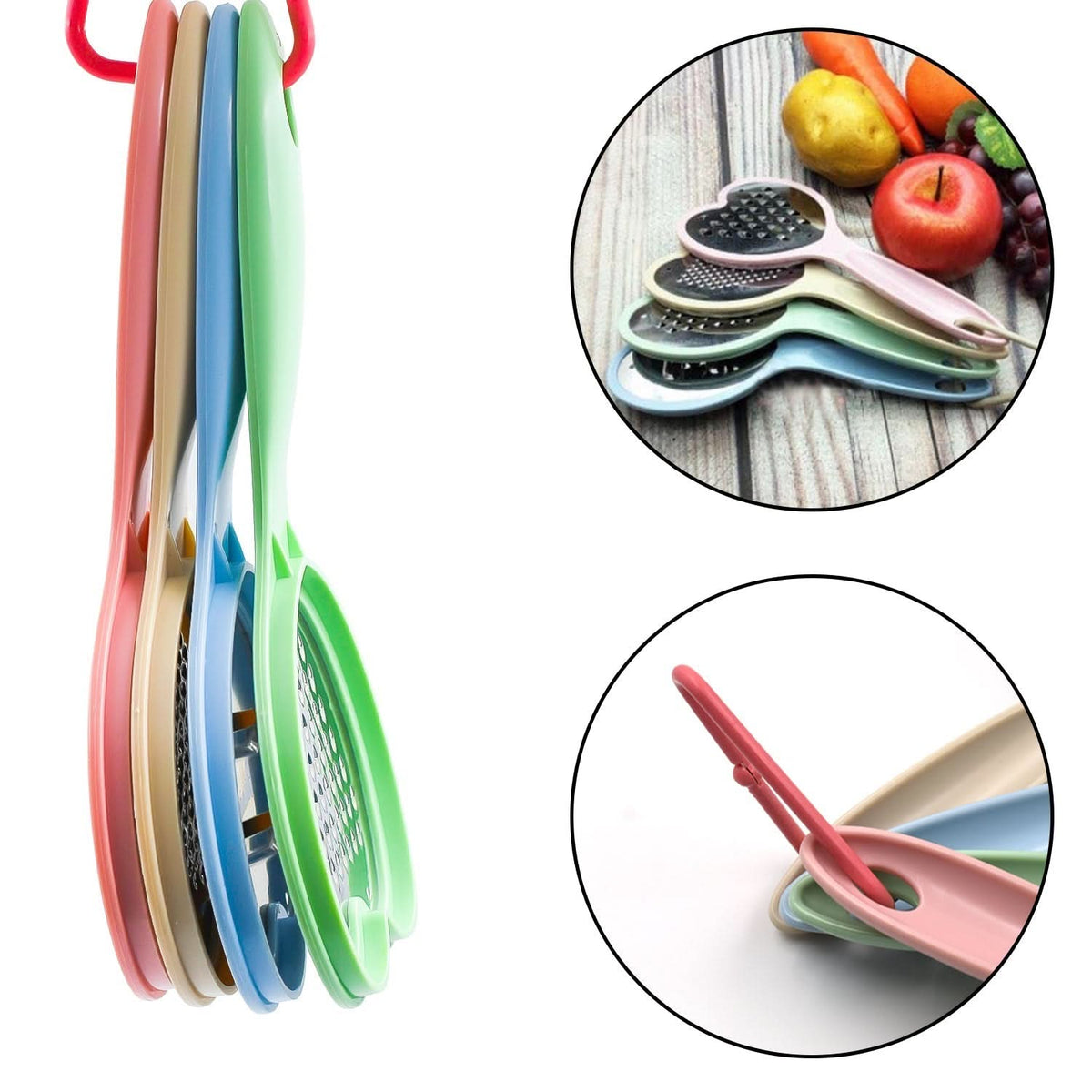 Heart Shaped Grater & Slicer Set Perfect for Fruits & Veggies HP DD