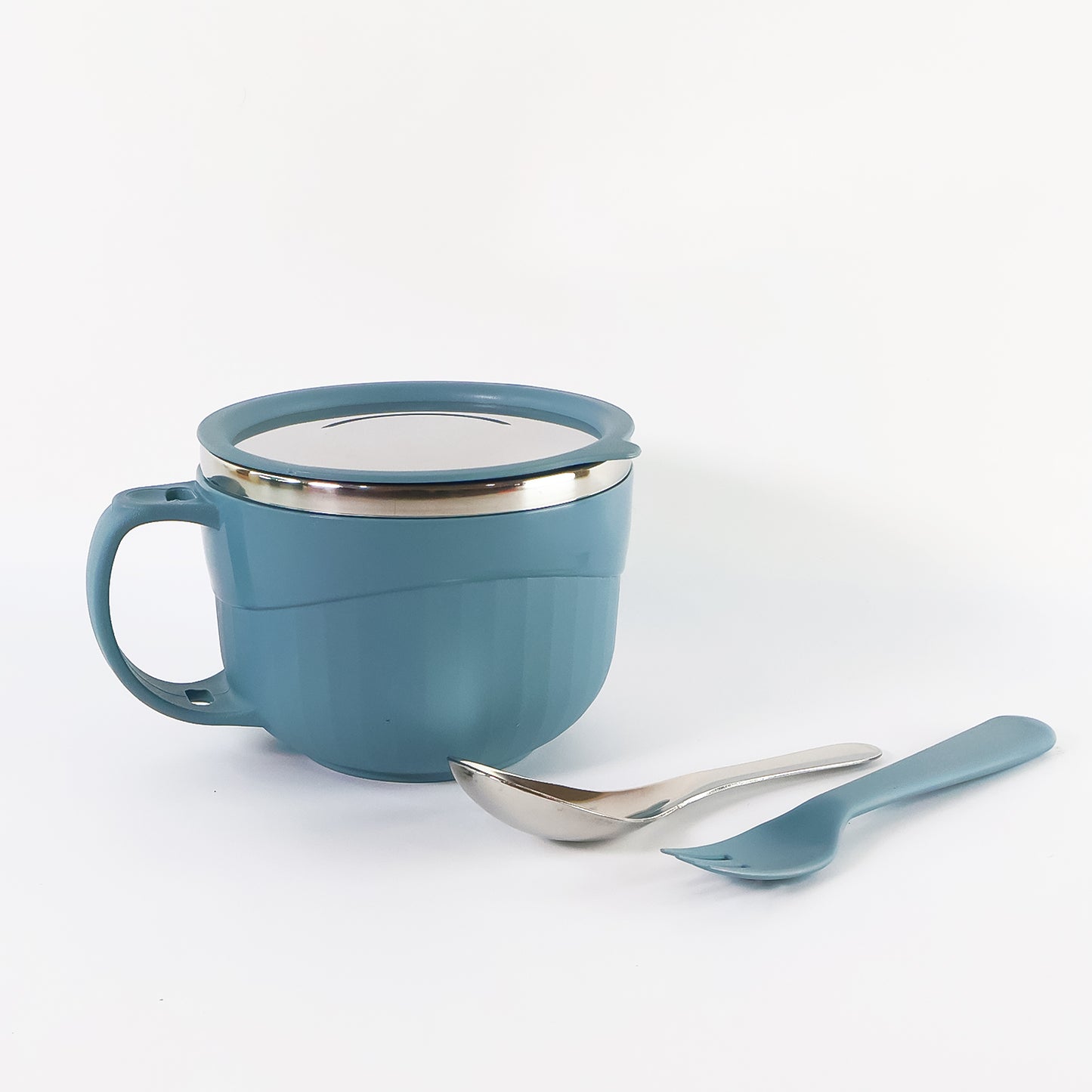 Apex Insulated Stainless Steel Hot-X-Bowl with Airtight Lid, Outer PP Layer, and Integrated Spoon/Fork Set (Approx 700 Ml)