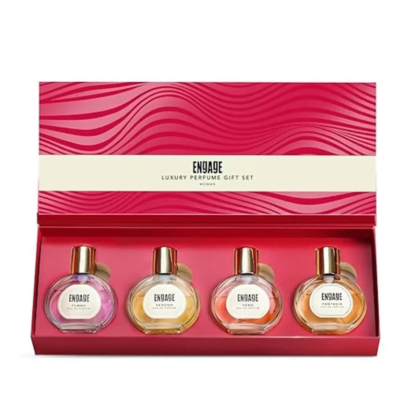 Engage Luxury Perfume Gift Set Pack for Women, Travel Sized, Assorted Pack, Ideal Motherâ€™s Day Gift, 100ml (25ml X 4)