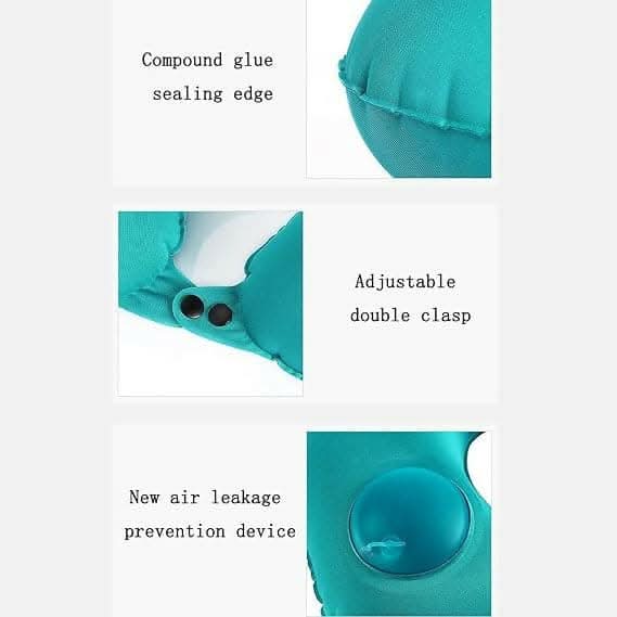 Inflatable Travel Neck Pillow Air Pump Comfortable U-Shape Headrest Support Hayagreeva Enterprises
