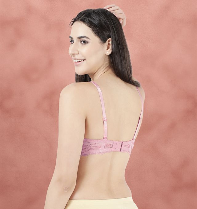 Susie 3/4th Coverage Ballet Slipper Seamed Padded Wired Adjustable Detachable Lace Bra