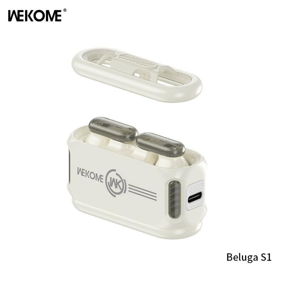 Wk-Beluga S1-Earbuds Magnetic detachable cover design and 1200mAh large battery(Beige) - HalfPe