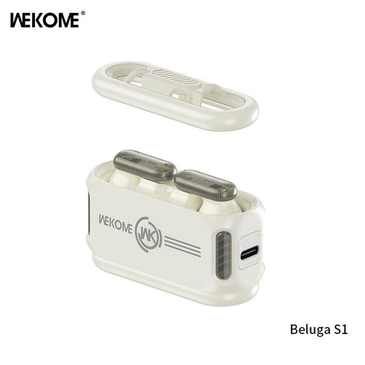 Wk-Beluga S1-Earbuds Magnetic detachable cover design and 1200mAh large battery(Beige) - HalfPe