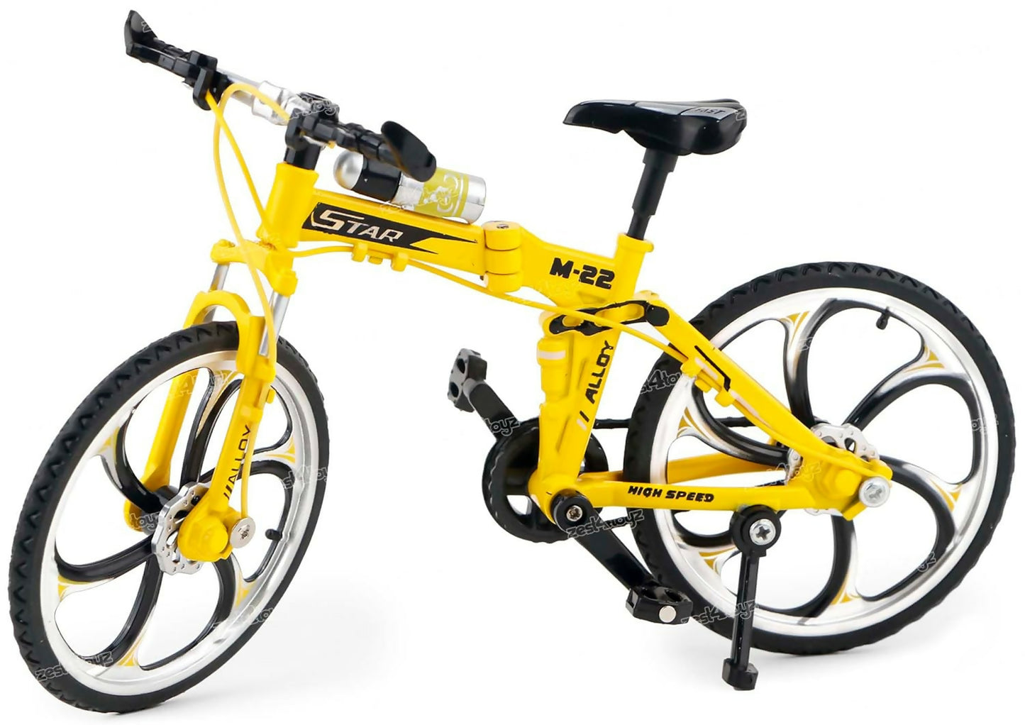 Metal Model Bicycle - Yellow Mountain Bike Toy for Kids, Ideal for Boys and Girls