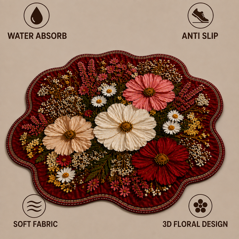 25X25 Inches Modern Decorative Door Mat | Water Absorbent Floor Mat for Living Room.