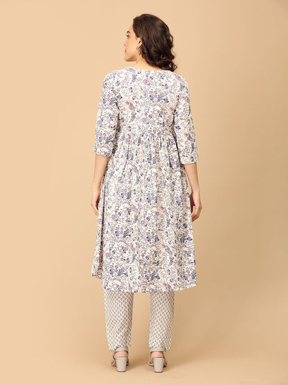 Rang - e - Ret Maternity and Nursing Kurta Set With Dupatta - MEW - SK - RNERT - S