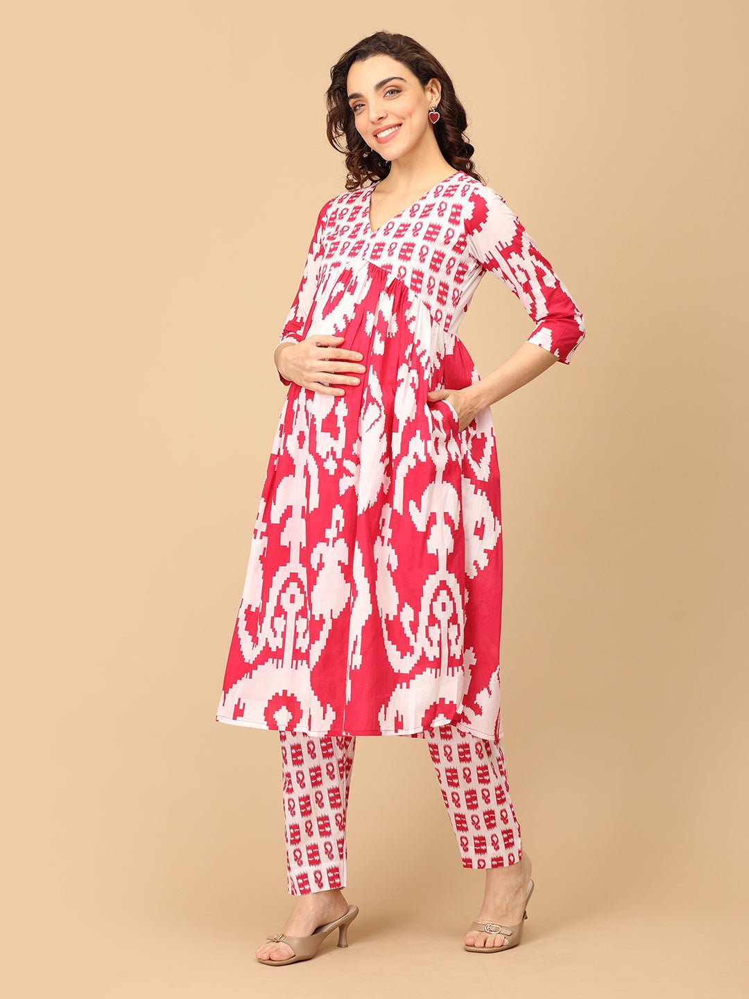 Rani Reboot Maternity and Nursing Kurta Set With Dupatta - MEW - SK - RNRBT - S