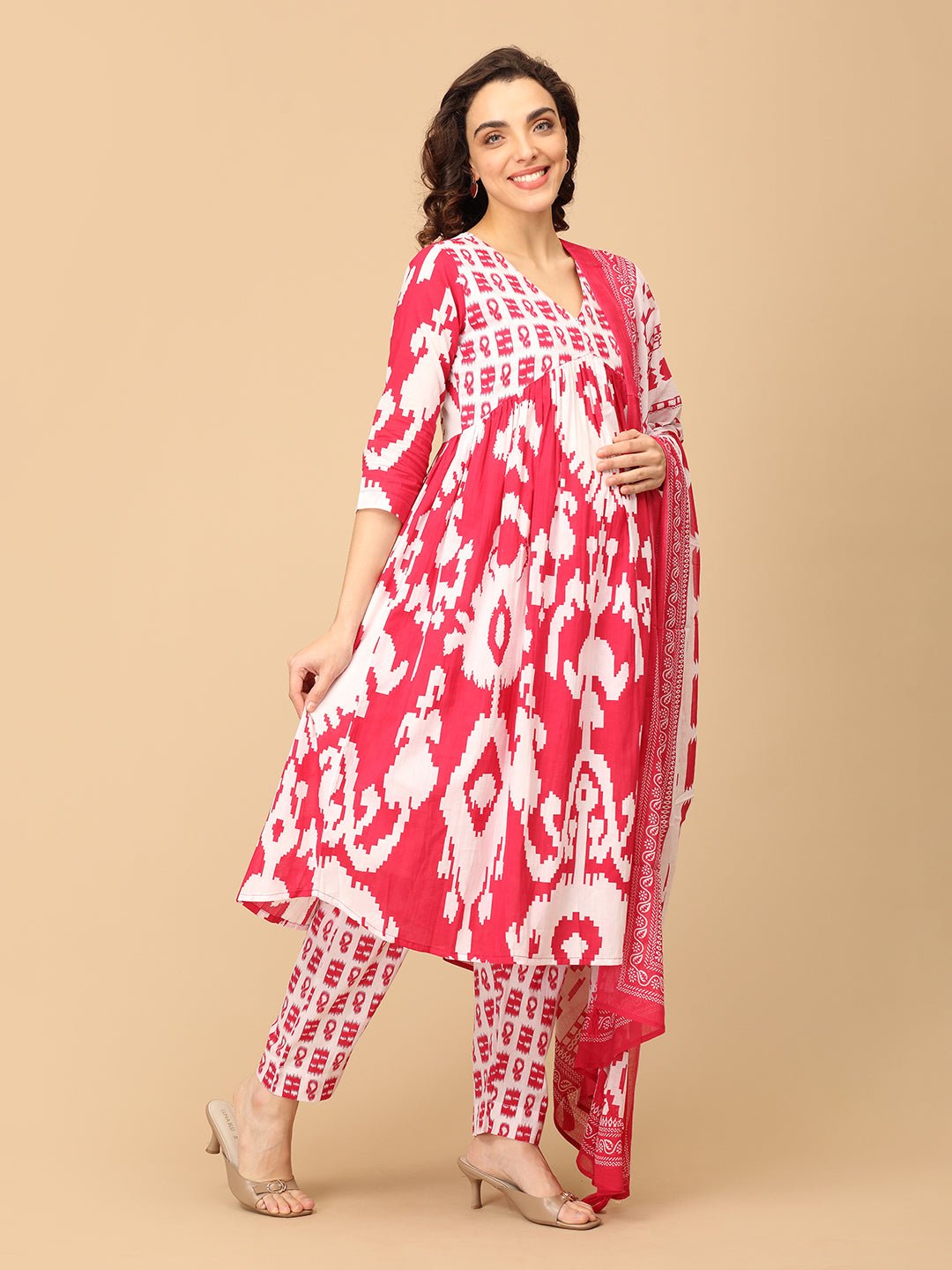 Rani Reboot Maternity and Nursing Kurta Set With Dupatta - MEW - SK - RNRBT - S