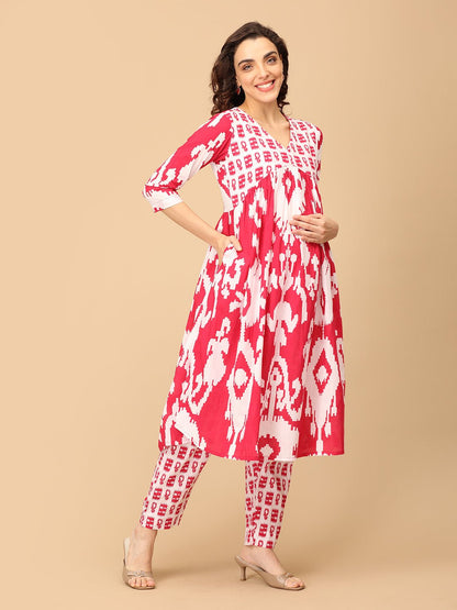 Rani Reboot Maternity and Nursing Kurta Set With Dupatta - MEW - SK - RNRBT - S