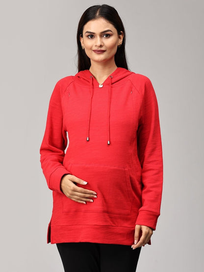 Red Riding Hood Maternity and Nursing Hoodie Sweatshirt - MAT-SD-REDHS-S