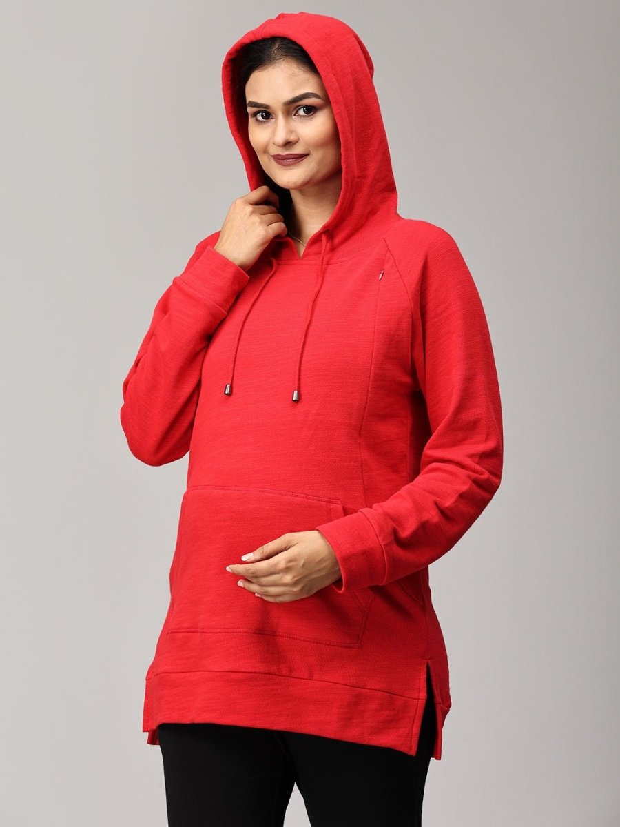 Red Riding Hood Maternity and Nursing Hoodie Sweatshirt - MAT-SD-REDHS-S
