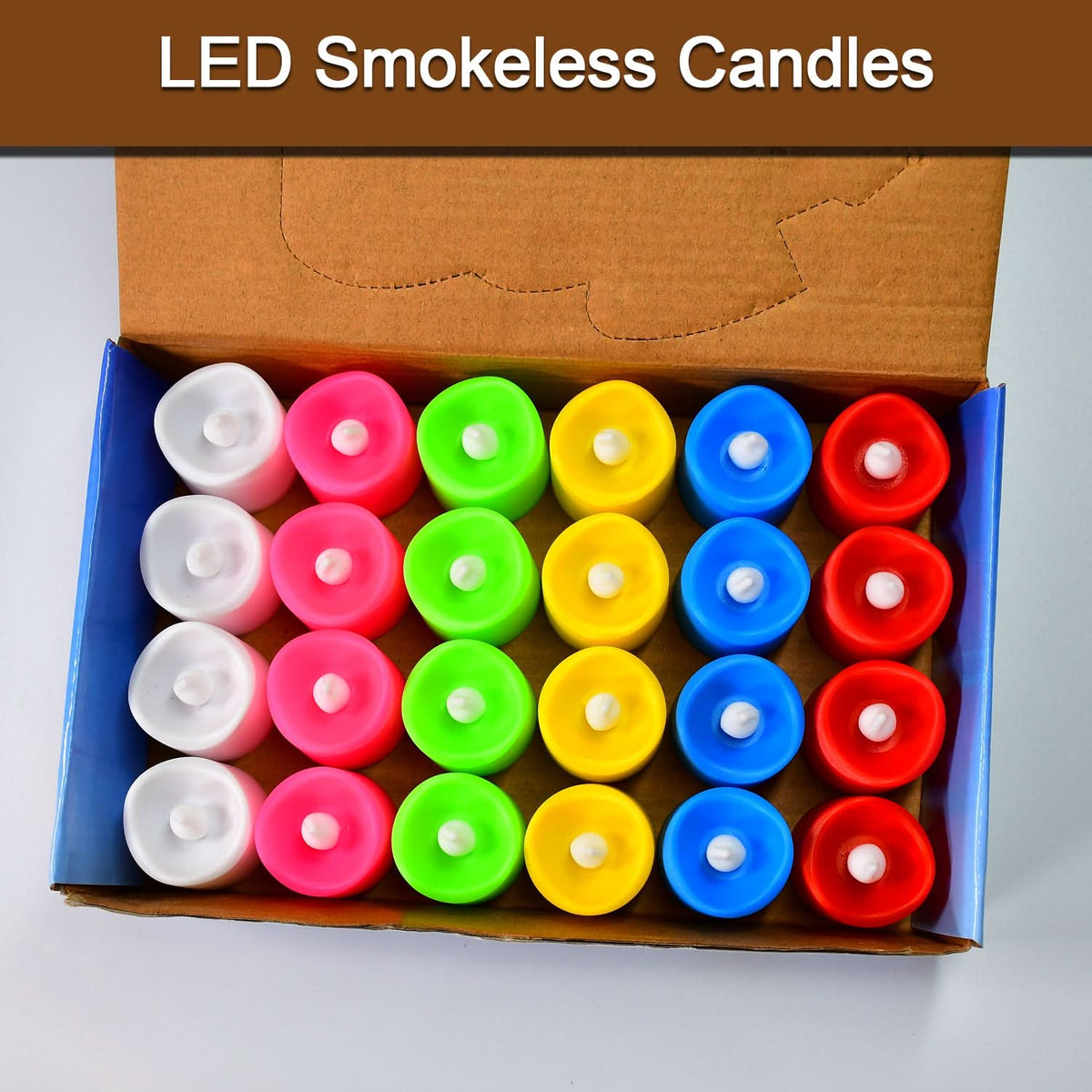 24pcs Multicolor LED Tealight Candles HP DD