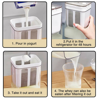 1100ml Curd Yogurt with Lid, Multifunctional Yogurt Maker Machine, Yogurt Filter for Creating Dahi Fresh, Whey Separator, Hung Curd Strainer Bindal