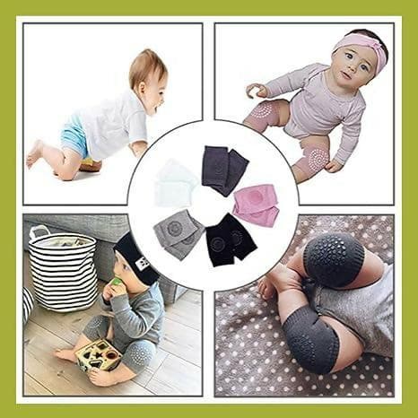 SAFE-O-KID- Pack Of 2- Crawling Baby, Toddler, Infant Anti-Slip Elbow And Knee Pads/Guards (Multi colour) - HalfPe