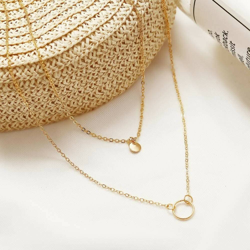 Women’s Stainless Steel Layered Ring Collection Necklace MK Collections