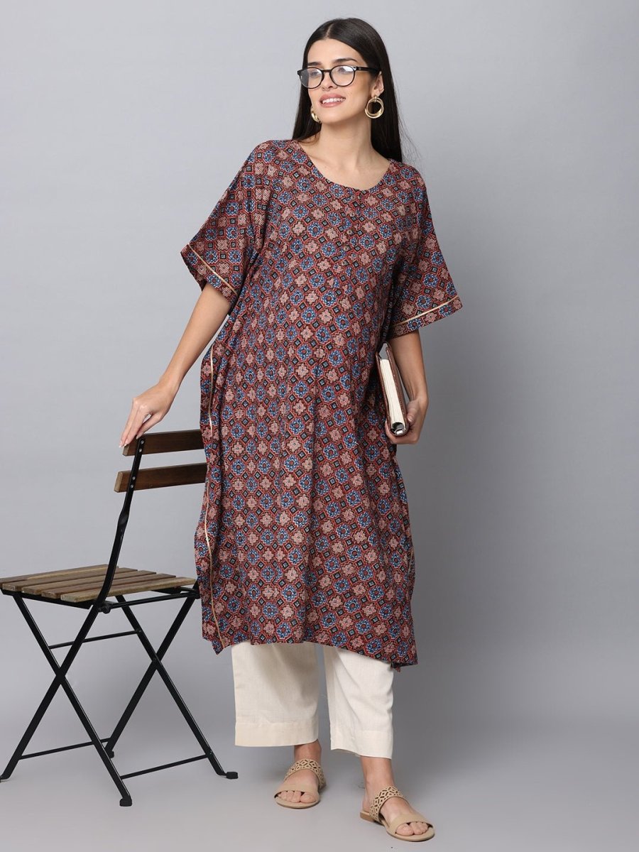 Rudra Maternity and Nursing Kaftan Kurta Set - MEW-RDRPS-S