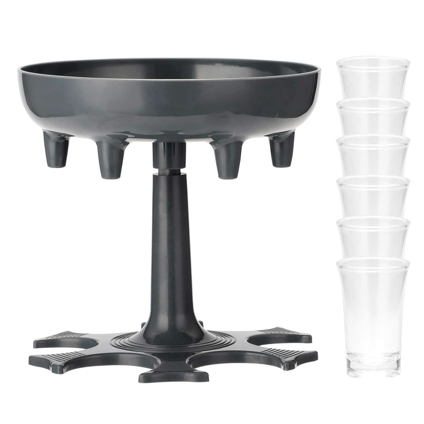 6 Shot Glass Dispenser with Tray – Fast Pour Party Bar Set