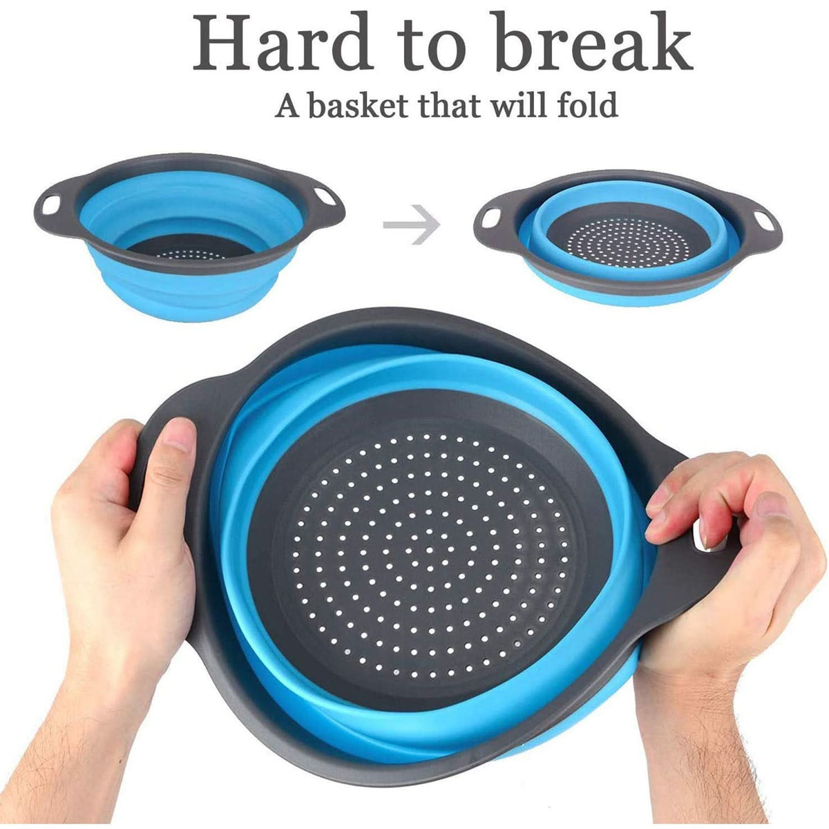 Round Silicone Strainer – Flexible, Heat-Resistant Kitchen Colander for Draining & Rinsing HP DD