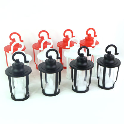 Set of 12 Decorative Lantern Shaped Flameless LED Candles with Hanging Hook