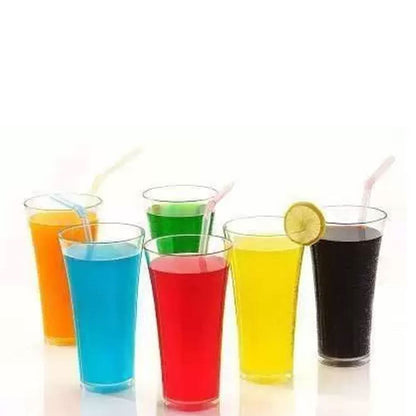 Transparent Juicy Glass Set – 300ml (6 Pcs, Plastic)