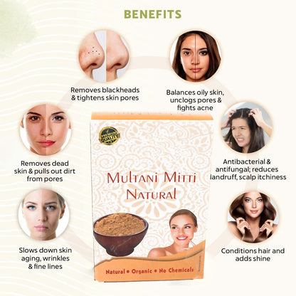 Herbal Tan Removing Multani Mitti Face Pack For Skin Care Age Group 100gram