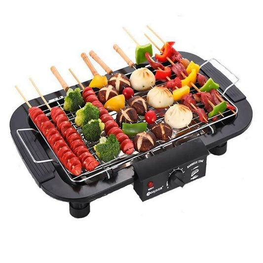 Kazenzo Smokeless Indoor/Outdoor Electric Grill Portable Tabletop Grill Kitchen BBQ Grills Adjustable Temperature Control, Removable Water Filled Drip Tray, 2000W, Black - HalfPe