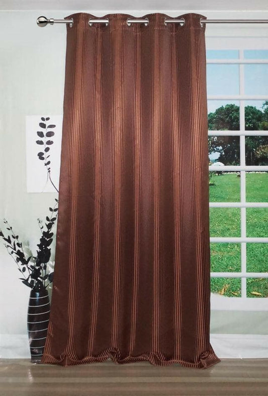 Lushomes Satin Curtains, Brown Satin door curtain 9 feet long 8 Metal SS Eyelets, 4.5 FT x 9 FT (54 x 108 inches, Single pc) - HalfPe