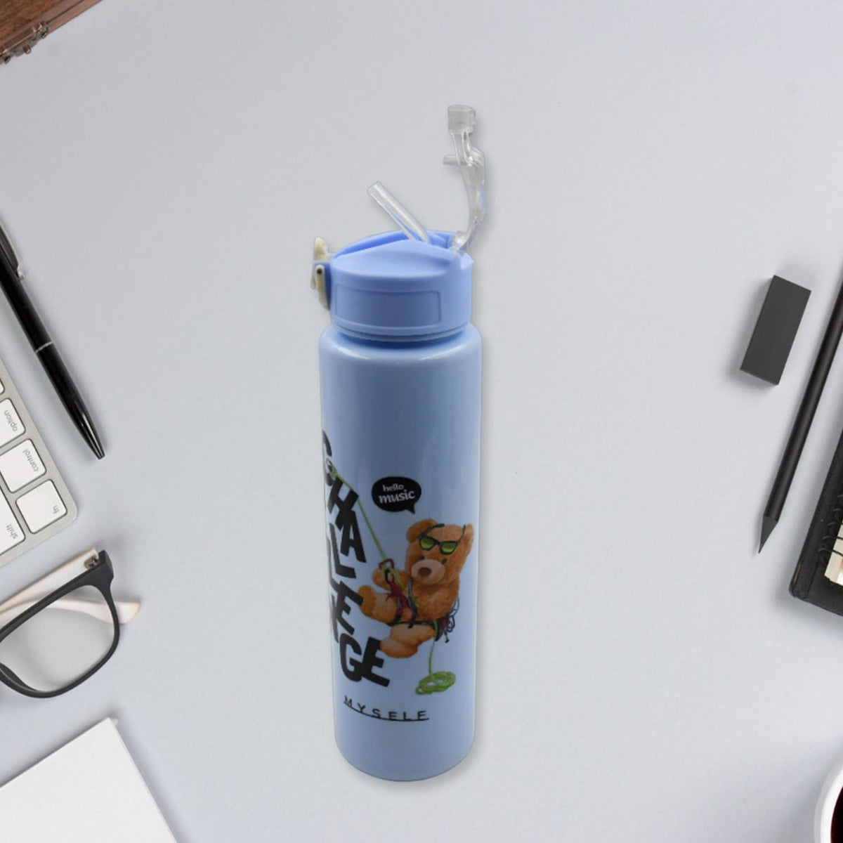 3 Pc Cartoon Plastic Water Bottle Set – BPA-Free & Leak-Proof for Kids & Daily Use HP DD