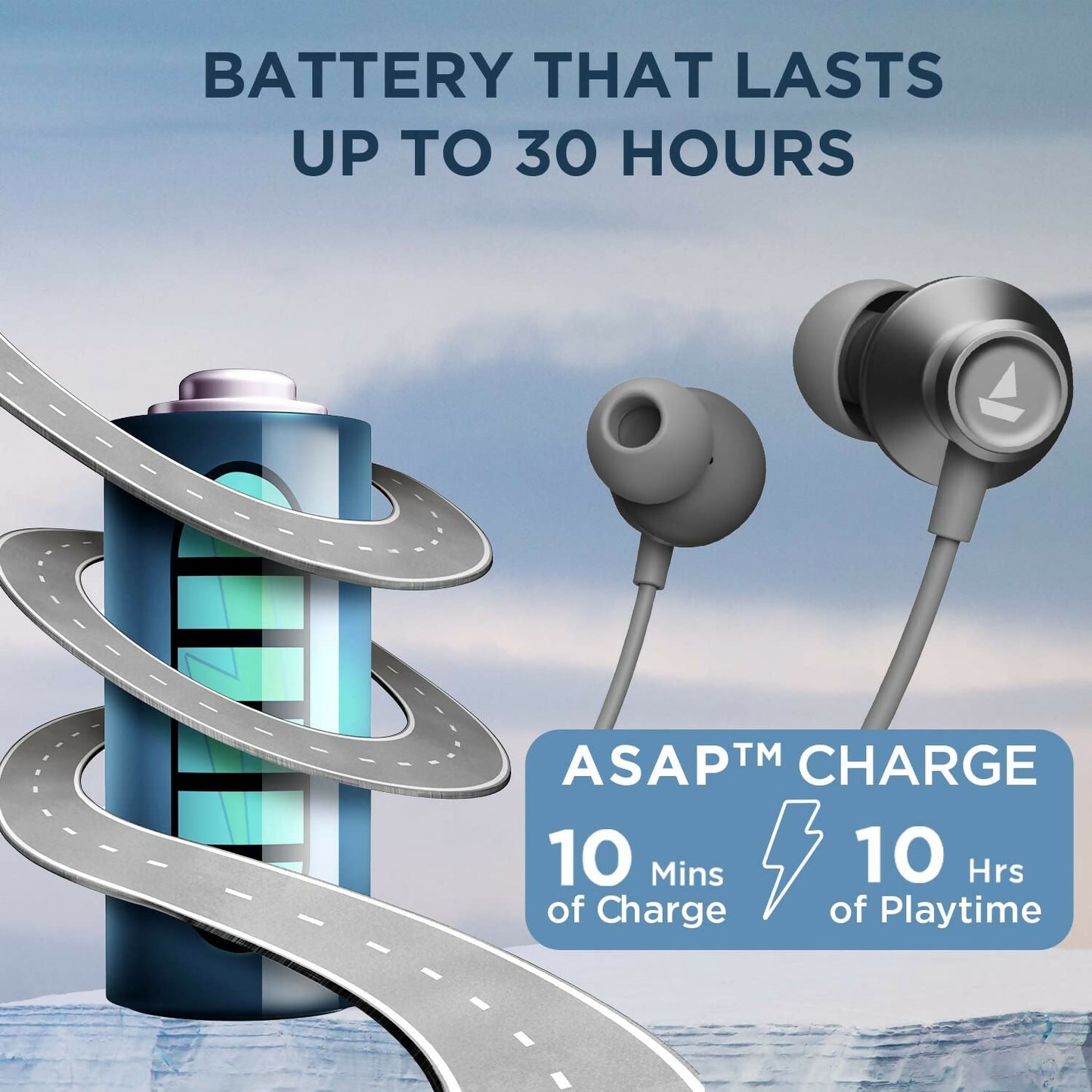 boAt Rockerz Apex Neckband – Wireless in-ear earphones with Spatial Bionic Sound (Dirac Virtuo™), Beast™ Mode, ENx™ calling, touch controls, 30H playtime, and ASAP™ fast charging.(CLASSIC GREY) Halfpe Deals