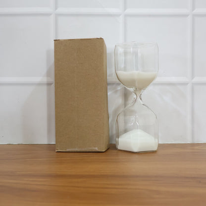 Elegant Glass Hourglass Sand Timer | Minimal Desk &amp; Home Décor Accent, Visual Timer for Focus, Study, Yoga & Mindfulness (1 Pc / 2.5 Minutes Approx time)