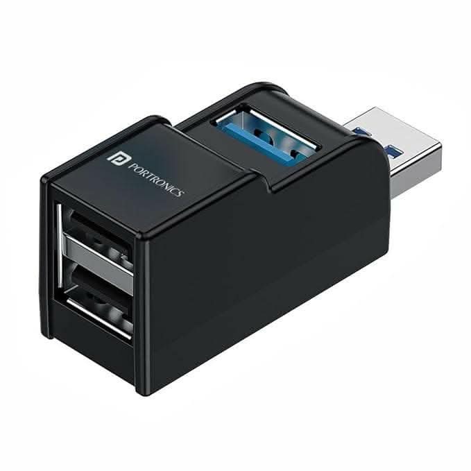 Portronics Mport 3A Multiport USB Hub(Compatible: All Devices, Black)