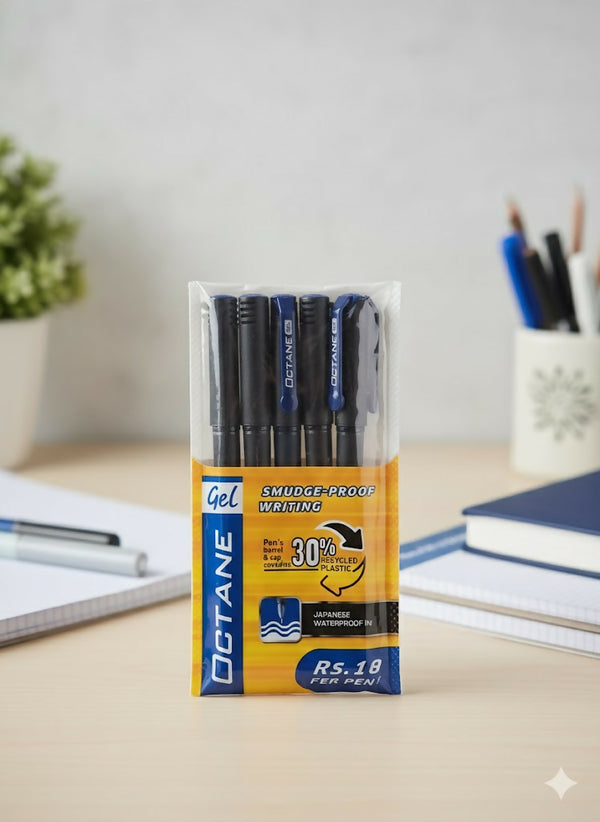 Classmate OCTANE GEL PEN by THE MARK Gel Pen (Pack of 5 X 4 = 20 pens, Ink Color - Blue)